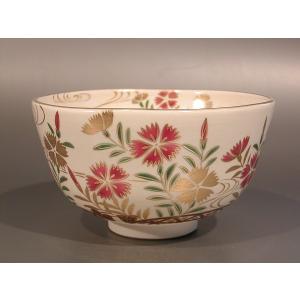 茶道具 抹茶茶碗 京焼き 桜花流水 杉田祥平作 清閑寺窯 茶道