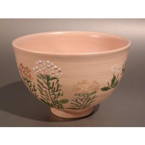 茶道具 抹茶茶碗 膳所焼き 安南写し とんぼ 岩崎新定作 陽炎園 茶道