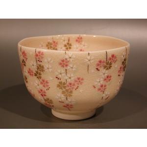 茶道具 抹茶茶碗 乾山写し 雪笹 陽炎園 岩崎新定作 茶道 茶道具 抹茶茶碗 乾山写し 雪笹 陽炎園 岩崎新定作 茶道