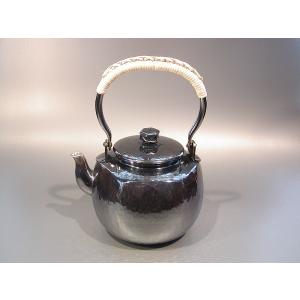 茶器・茶道具 銀瓶 鎚目（つちめ）湯沸 銀燻（ギン イブシ）仕上