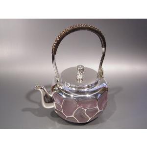 茶器・茶道具 銀瓶 鎚目（つちめ）湯沸 銀燻（ギン イブシ）仕上