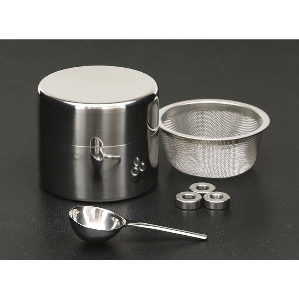 茶道具・茶器　近藤さんの　抹茶　篩缶（まっちゃ　ふるいかん）（ 小 ）、化粧箱入　新品。