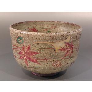 茶道具・茶器 抹茶茶碗、平茶碗 ガラス 義山(ギヤマン)、蛍袋に蛍、超