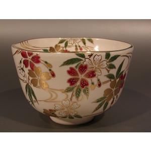 茶道具 抹茶茶碗 色絵 椿画、京都 相模竜泉作、桐共箱 新品。 : 佐藤