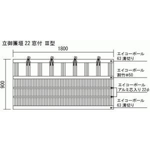 史上最も激安 匠 W1800xh900mm ガーデンファニチャー 人工竹垣 Pu 515sr 大光産業 庭 ガーデニング さらし竹 エイコーユニットウィング立御簾垣22窓付iii型