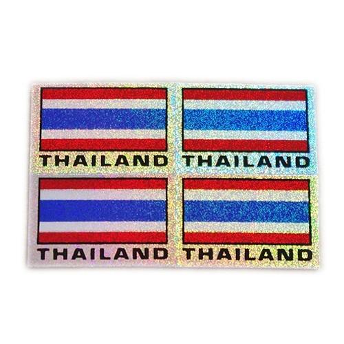 ステッカー タイ 王国 国旗 （THAI 4p-英語 文字 ラメ mix） S サイズ t-A / ...