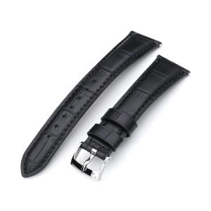 21mm MiLTAT 時計ベルト クロコグレーン ダークブラウン ベージュ