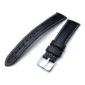22mm MiLTAT 時計ベルト FKMラバー ネイビーブルー ワッフル