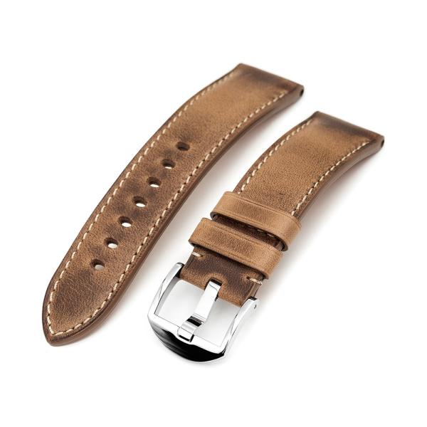 26mm MiLTAT 時計ベルト HORWEEN ホーウィン クロムエクセル ビンテージブラウン ...