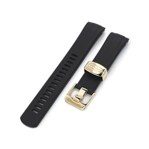 20mm Crafter Blue 時計ベルト NBRラバー ネイビーブルー カーブド