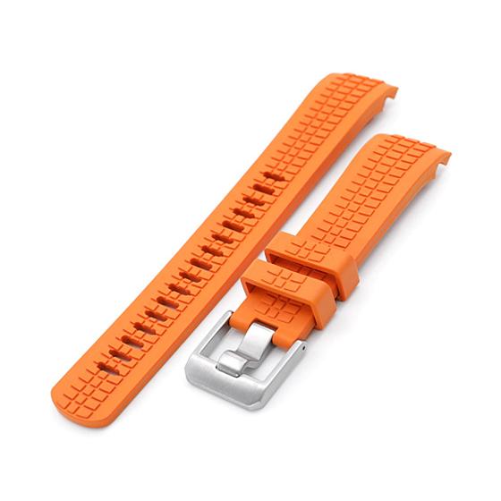 22mm Crafter Blue CB11 時計ベルト NBRラバー オレンジ カーブドエンド f...