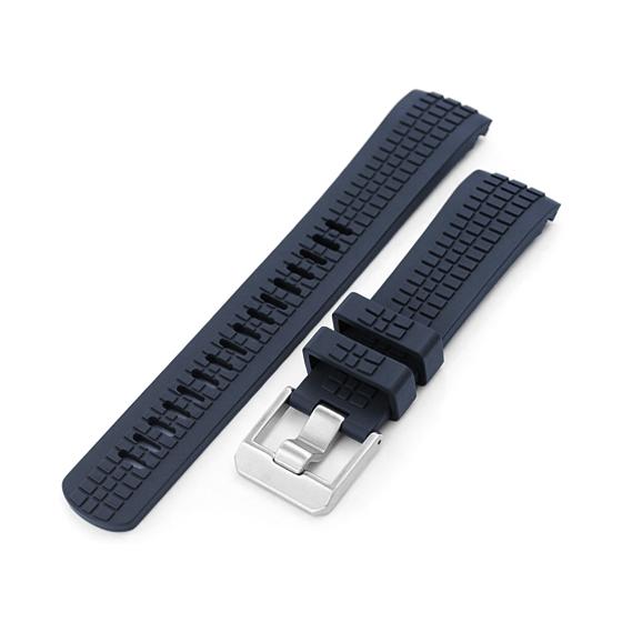 22mm Crafter Blue CB12 時計ベルト NBRラバー ネイビー カーブドエンド f...