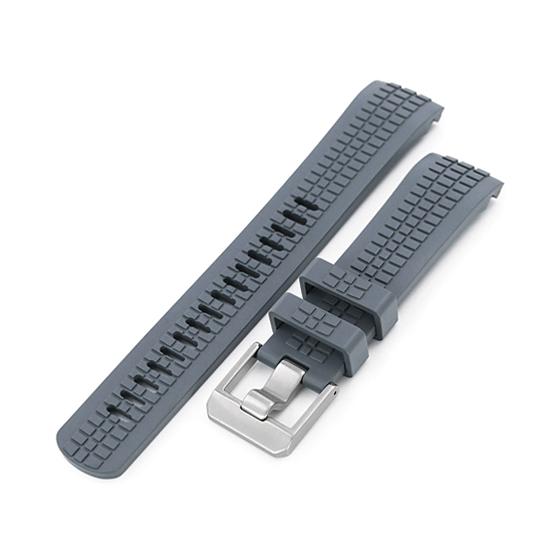 22mm Crafter Blue CB12 時計ベルト NBRラバー グレー カーブドエンド fo...