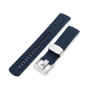 20mm MiLTAT 時計ベルト FKMラバー ブラック ワッフル