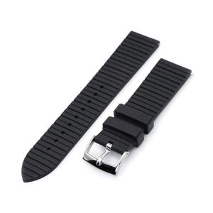 タイコノート FKMラバー（定価11550円） 22mm MiLTAT 時計ベルト FKMラバー ブラック ワッフル