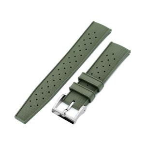 20mm MiLTAT 時計ベルト FKMラバー ミリタリーグリーン ワッフル