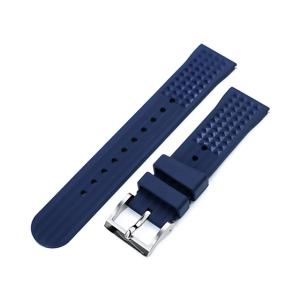 20mm Crafter Blue 時計ベルト NBRラバー ブラック カーブドエンド for