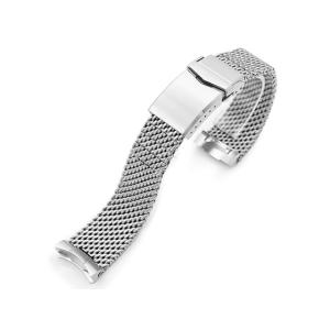 20mm MiLTAT 時計ベルト クラシック ボニー メッシュバンド ポリッシュ