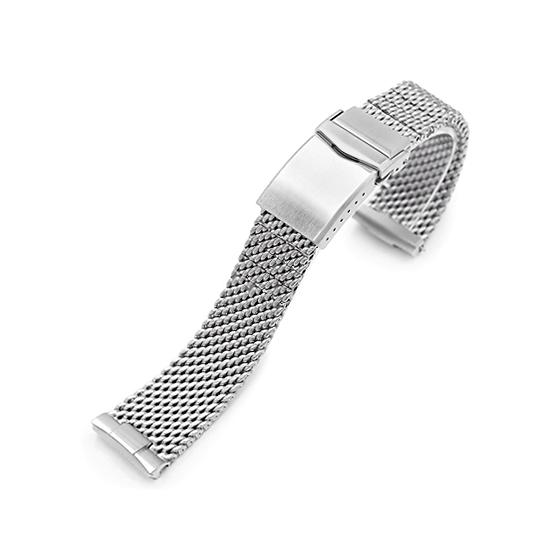 22mm MiLTAT Massy メッシュバンド ステンレス テーパード ブレスレット ブラッシュ...