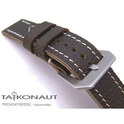 24mm TAIKONAUT 時計ベルト プレバンドーム ヴィンテージカーフ ダークシガーブラウン ...