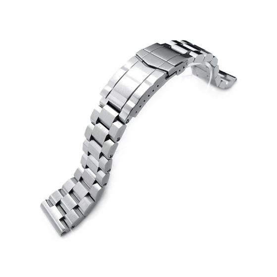 22mm メタル時計バンド ステンレススチール ヘクサッド オイスター ブレスレット ブラッシュドシ...