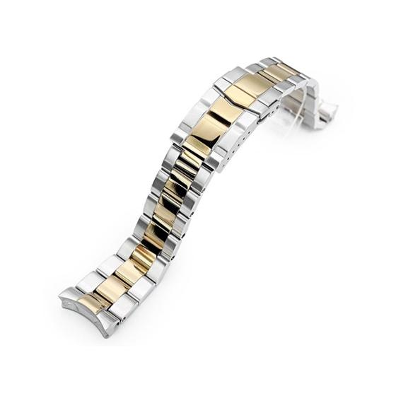22mm メタル時計バンド ステンレススチール オイスター ブレスレット ツートン IPゴールド サ...