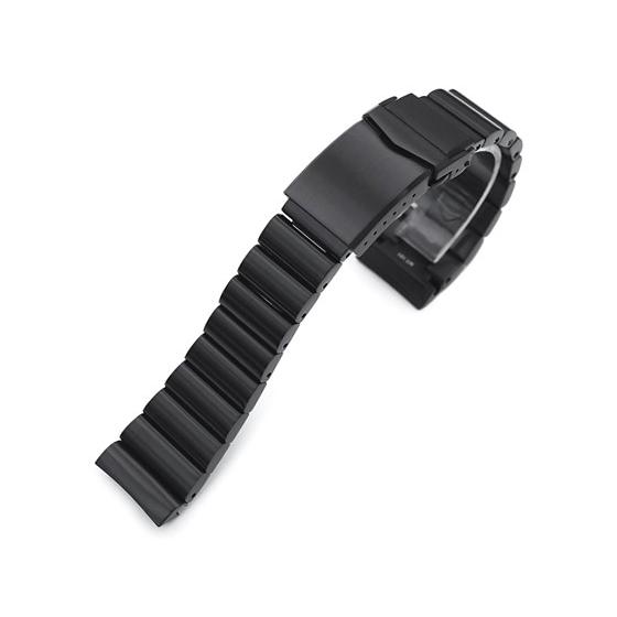 22mm メタル時計バンド ステンレス バンダリア ブレスレット PVDブラック Vクラスプ for...