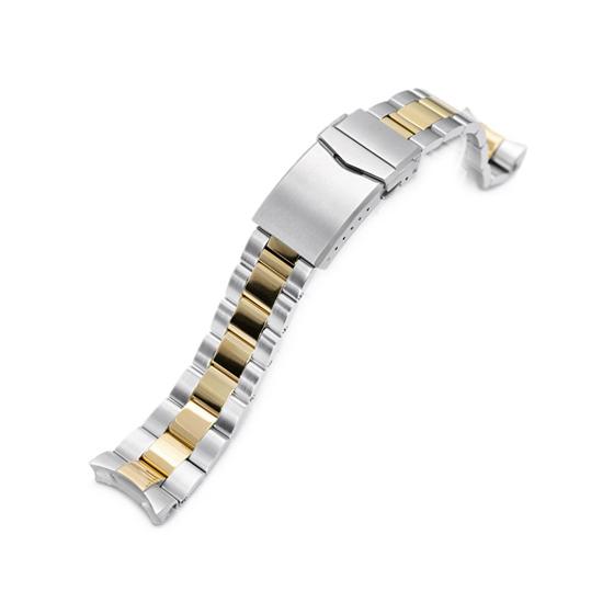 22mm メタル時計バンド ステンレススチール オイスター ブレスレット ツートン IPゴールド V...