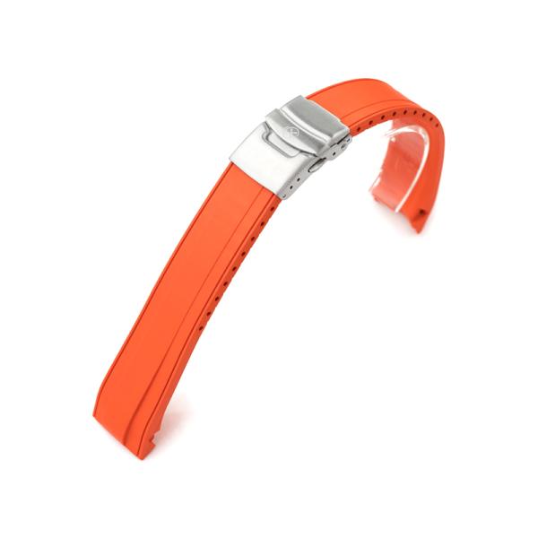 22mm StrapXPro SRX1A 時計ベルト バルカナイズド ラバー オレンジ カーブドエン...