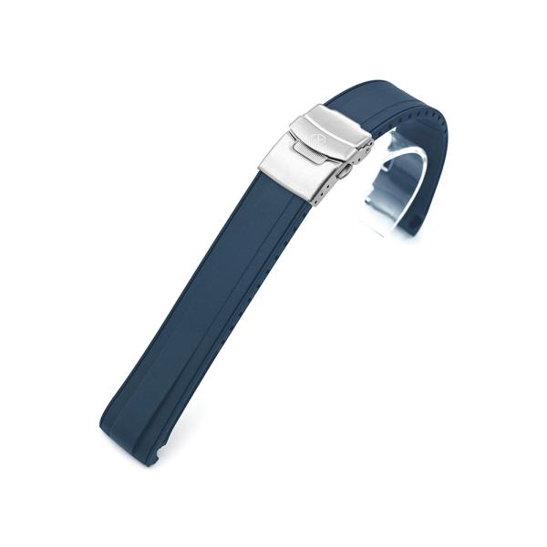 22mm StrapXPro STX1A 時計ベルト バルカナイズド ラバー ネイビーブルー for...