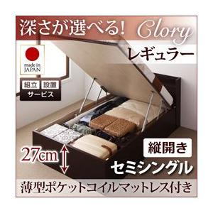 【Clory】クローリー・レギュラー セミシングル【縦開き】薄型ポケットコイルマットレス付き 040104180【税別・送料別（沖縄・離島は送料別途）】｜tailee