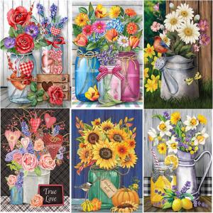 ダイヤモンドアート 初心者 花 フラワー 刺繍キット アート ビーズ 趣味 カラービーズ モザイクア...