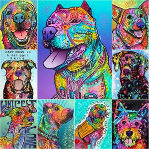 ダイヤモンドアート 初心者 犬 動物 イヌ いぬ 丸 ラウンド フル 全面貼 趣味 ペット