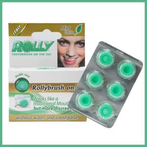 歯ブラシ 歯磨き 噛む歯みがき 手軽 歯みがき ガム ローリーブラッシュ ROLLY BRUSH　6個入り×1パック  急な用事 歯みがき メール便送料無料