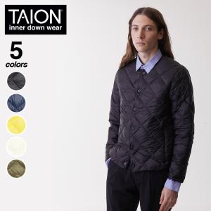 TAION (タイオン) メンズ クルーネックボタン インナーダウン ジャケット TAION-104BCIM