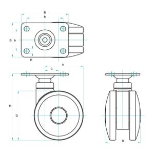 東信製作所 T100-P グレー 双輪キャスタ...の詳細画像1