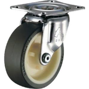 ハンマー キャスター 車輪 420G-UR75 ナイロンホイール 熱可塑性 ウレタン巻車輪 平付プレート 自在 旋回式｜tairaml