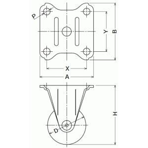 ハンマー キャスター 550R-N38 平付プ...の詳細画像1