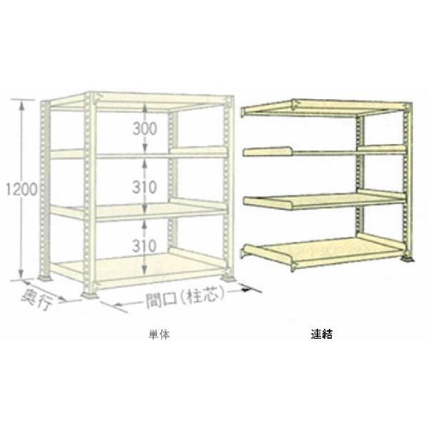 200kg/段 幅 W1490×奥行 D300×高さ H1200 アイボリー 連結 4段 WE121...