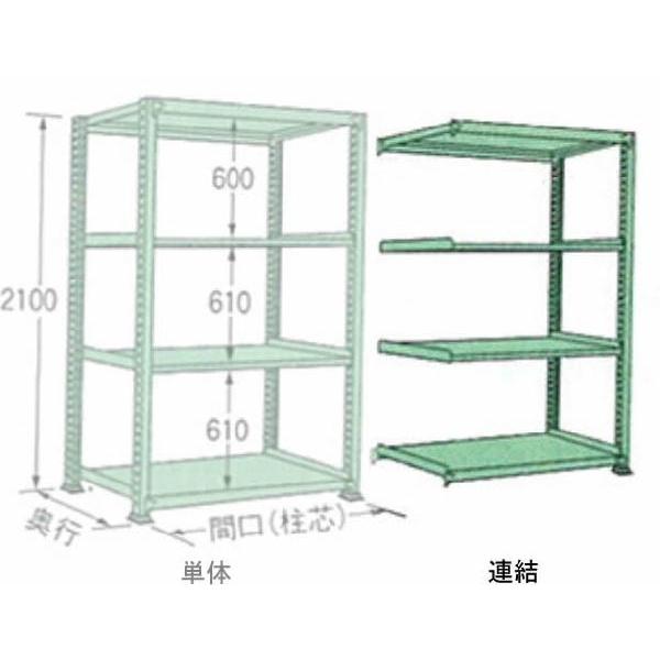 200kg/段 幅 W1790×奥行 D300×高さ H2100 グリーン 連結 4段 ME2118...