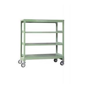 1段150kg 扶桑金属工業 中量 キャスター ラック MK1518J04G グリーン W1800 ...