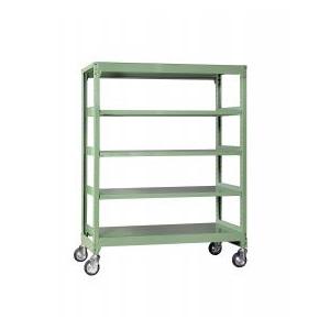 1段120kg 扶桑金属工業 中量 キャスター ラック MK1818K05G グリーン W1800 ...