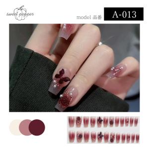 ジェルネイル 指先の花 ネイルチップ ネイルシ...の詳細画像4