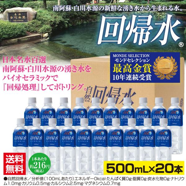 自然回帰水ボトル(500mL×20本)