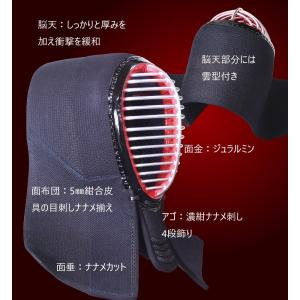 剣道防具 頂(赤)5mm紺合皮 具の目刺し 刺...の詳細画像2