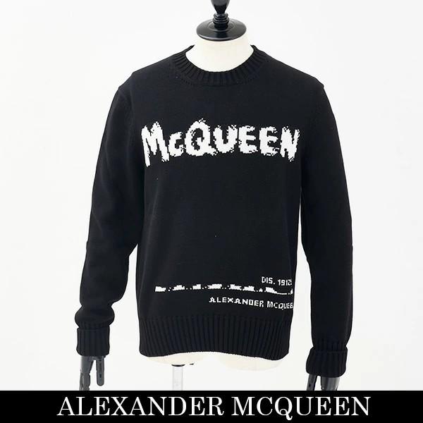 ALEXANDER MCQUEEN(アレキサンダー・マックイーン) クルーネックセーター ブラック ...