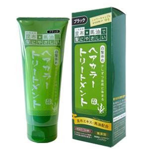 昆布と馬油で 髪にやさしい ヘアカラー トリートメント ブラック 200g（訳あり商品）