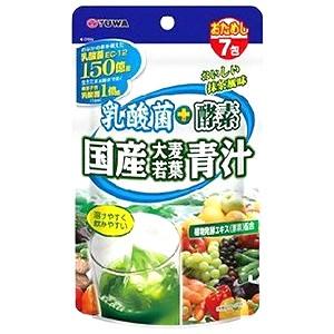 乳酸菌+酵素 国産大麦若葉青汁 3g×7包 ユーワ