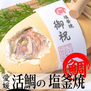 鯛の塩釜焼　送料無料 お食い初め 慶事 ご希望のメッセージをお付けします 愛媛活鯛　約９００ｇ・母の日・父の日 塩釜焼 鯛｜taisyoumaru