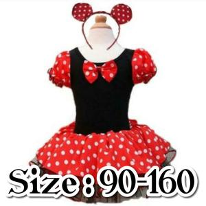 ミニーマウス ミニーちゃん 衣装 コスプレ ワンピース 子供 キッズ こども 子ども 膝丈 赤 レッド 水玉 ドット コスチューム 仮装 ハロウィン C47 Taitas 通販 Yahoo ショッピング